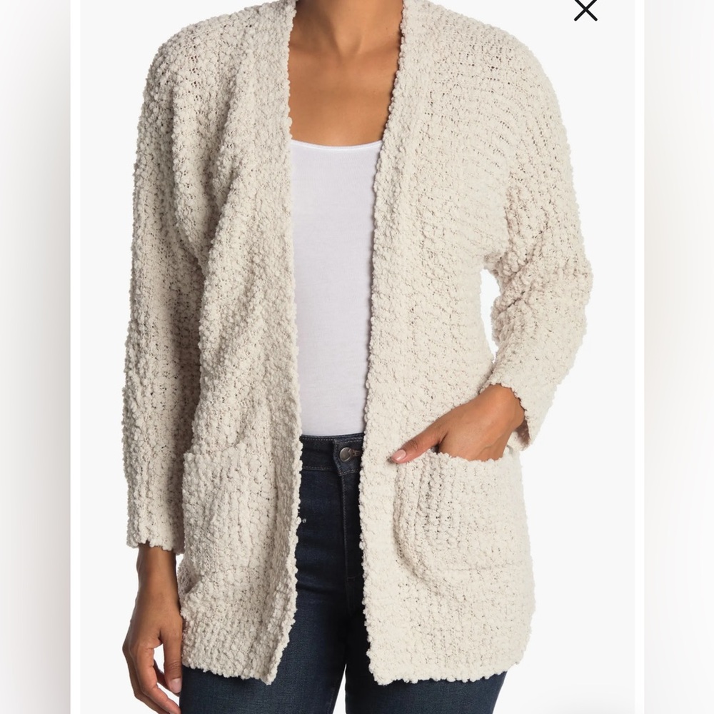 Boucle Open Front Sweater Cardigan